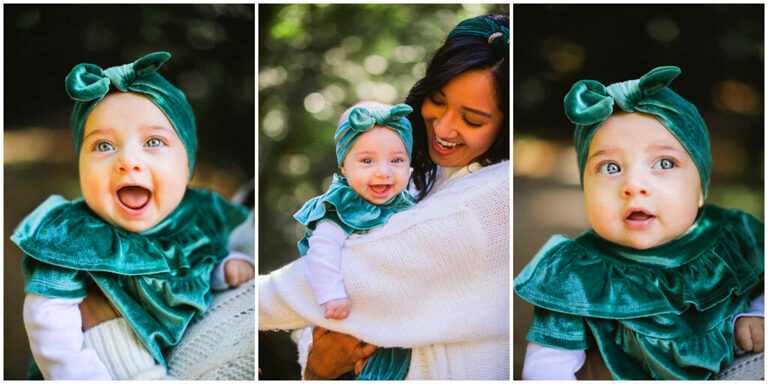 baby portraits and family photos in the redwoods in oakland