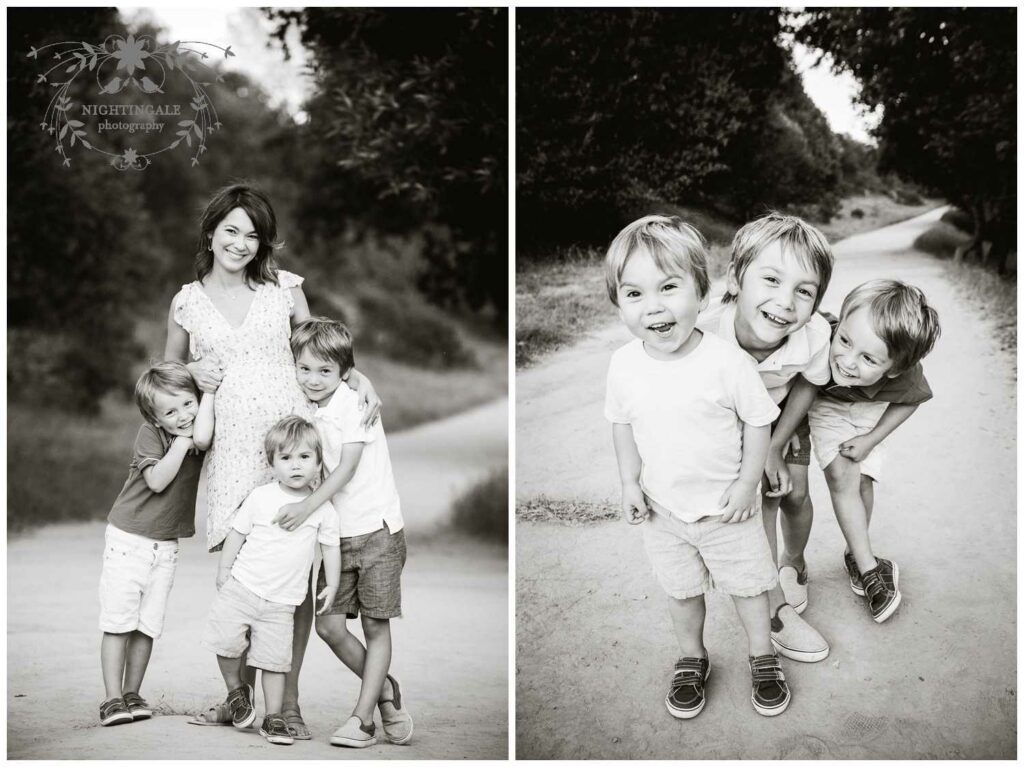 Black and white pictures from a lifestyle portrait session in the Bay Area by Nightingale Photography
