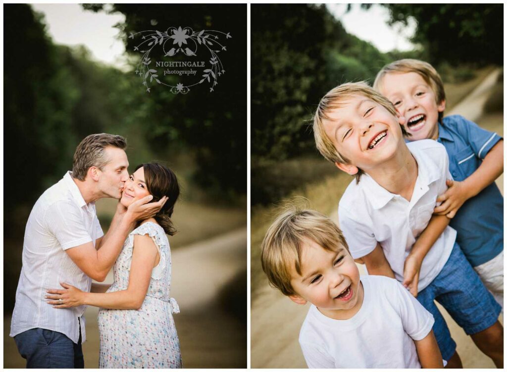 Natural family portrait session at sunset in the Bay Area by Nightingale Photography