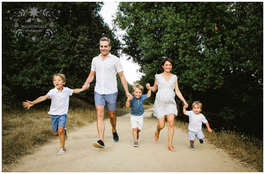 Natural family portrait session at sunset in the Bay Area by Nightingale Photography