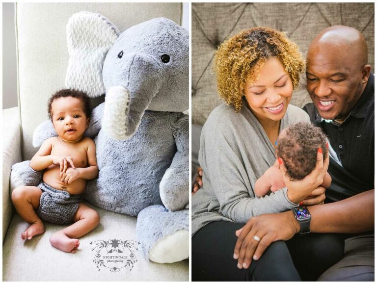 Adorable natural at home newborn pictures with family in their downtown Oakland home  by Nightingale Photography.