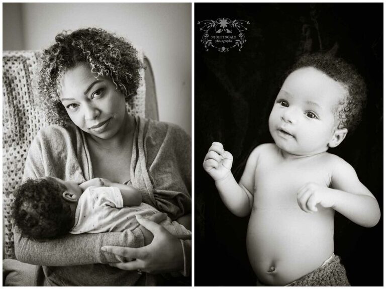 Adorable natural at home newborn pictures with family in their downtown Oakland home  by Nightingale Photography.