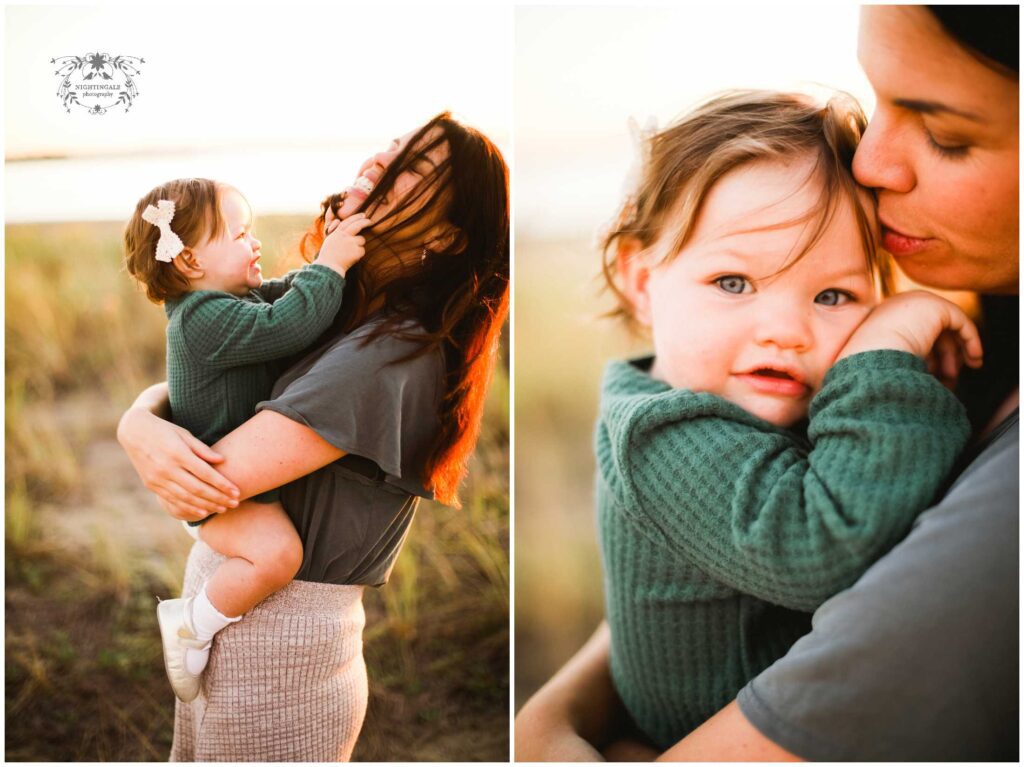 Beach photos of baby girl by Alameda photographer